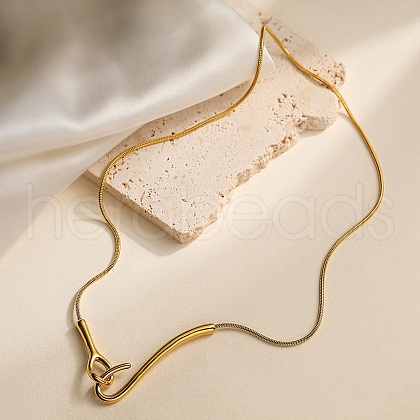 304 Stainless Steel Lariat Necklaces NJEW-C082-03G-1