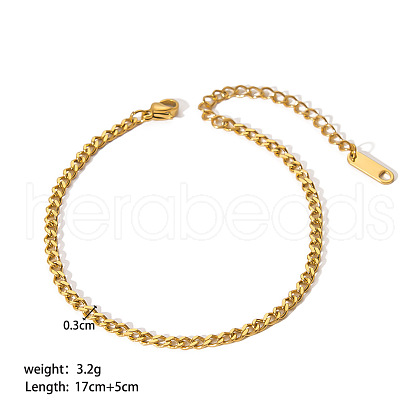 Stylish Stainless Steel Curb Chains Bracelets for Women XR9988-7-1