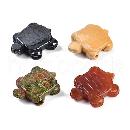 Synthetic Non-magnetic Hematite/Natural Mookaite/Natural Red Agate/Natural Unakite Carved Beads G-K383-18-1