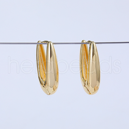 Oval Brass Hoop Earrings WC9098-1