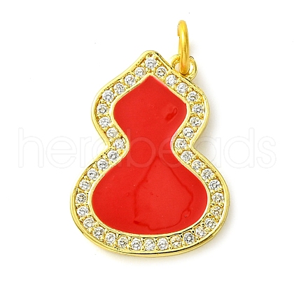 Rack Plating Brass Micro Pave Clear Cubic Zirconia Pendants KK-G501-14G-01-1