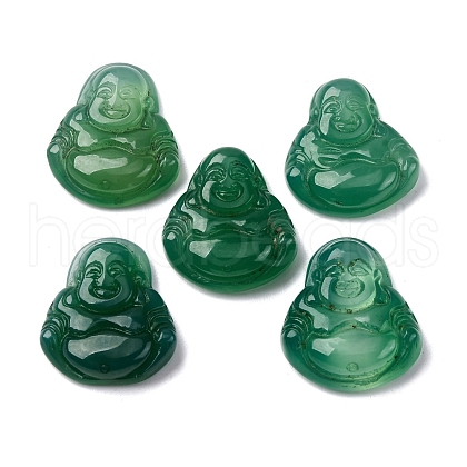 Natural Green Onyx Agate Cabochons G-K348-03-1