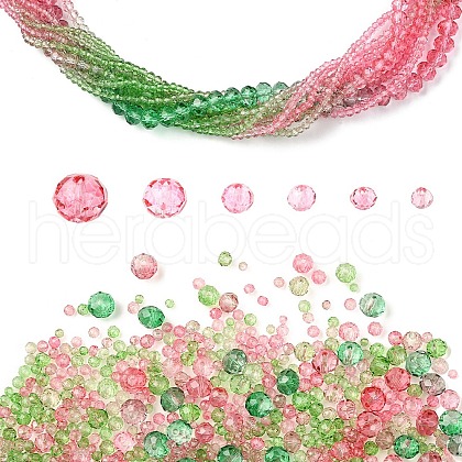 6 Styles Gradient Color Transparent Painted Glass Beads Strands DGLA-YW0001-28R-1