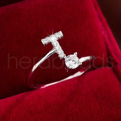 Brass & Cubic Zirconia Cuff Rings WG53F6D-20-1