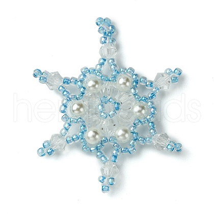 Christmas Seed Beads Beaded Charms PALLOY-MZ00300-02-1