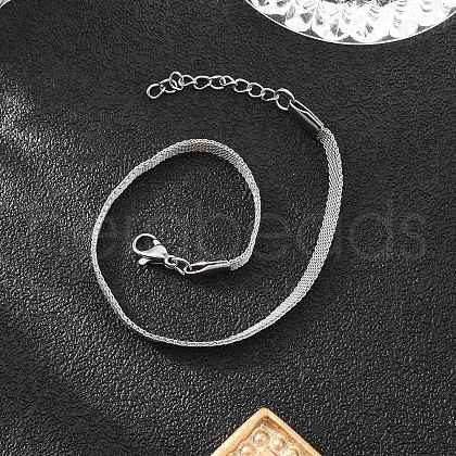 Tarnish Resistant Stainless Steel Network Chains/Mesh Bracelets Bracelets BJEW-I274-13S-1