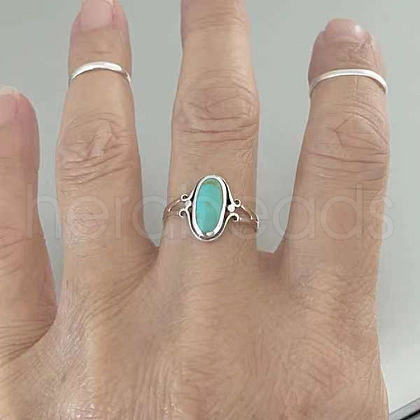 Alloy & Turquoise Finger Rings for Women FS-WG36F16-03-1