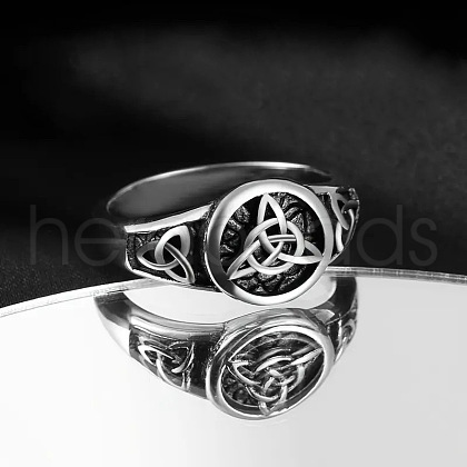 Round with Knot Pattern Brass Finger Rings FS-WG1EEAC-05-1