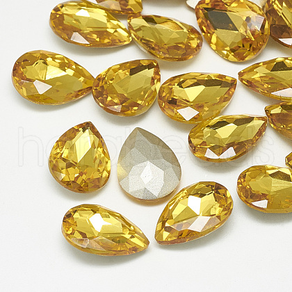 Pointed Back Glass Rhinestone Cabochons RGLA-T081-6x8mm-22-1