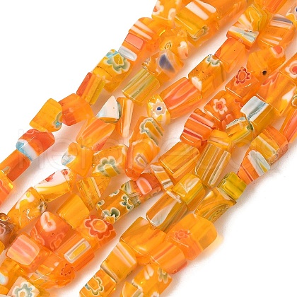 Handmade Millefiori Lampwork Beads Strands LAMP-P070-02A-01-1