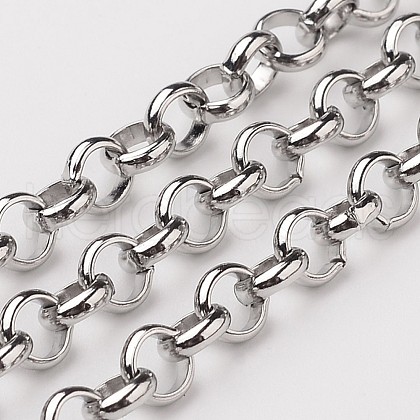 Non-Tarnish 3.28 Feet 304 Stainless Steel Rolo Chains X-CHS-L015-52-1