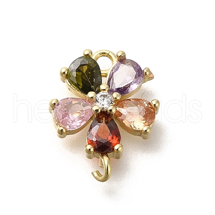 Brass Micro Pave Cubic Zirconia Pendants KK-M295-15G-02-1