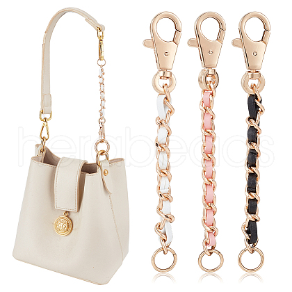 WADORN 3Pcs 3 Colors PU Imitation Leather Bag Extension Chains DIY-WR0003-48-1
