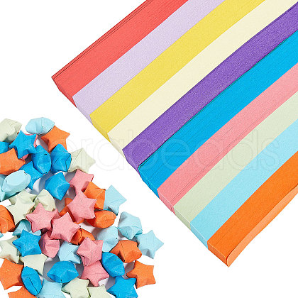 1350Pcs 10 Colors Lucky Star Origami Paper DIY-WH0349-211-1