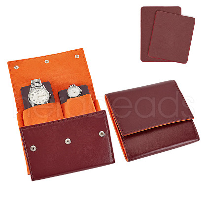 Portable PU Leather Single Watch Pouch Storage Bags ABAG-WH0048-20B-1