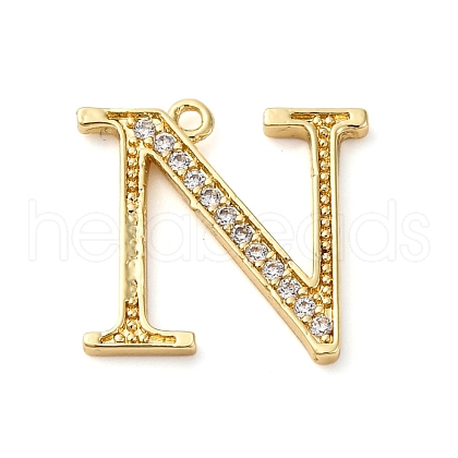 Rack Plating Brass Micro Pave Cubic Zirconia Pendant KK-H449-76G-04-1