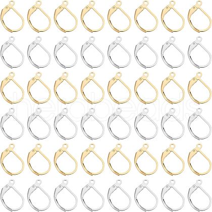 Unicraftale 160Pcs 2 Style 304 Stainless Steel Leverback Earring Findings STAS-UN0036-44-1