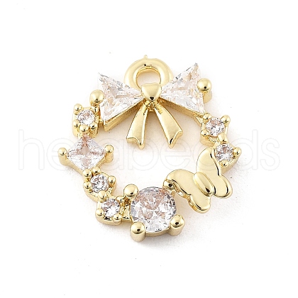 Brass Micro Pave Cubic Zirconia Pendants KK-K371-41A-G-1