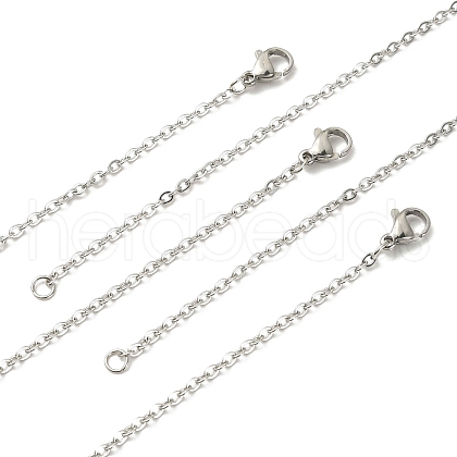 10Pcs 304 Stainless Steel Cable Chain Necklaces Set for Men Women STAS-YW0002-01P-1