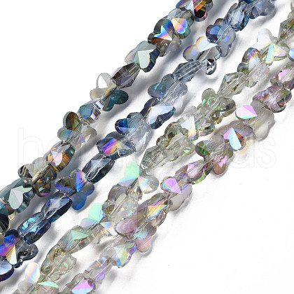 Electroplate Transparent Glass Beads Strands EGLA-N002-20A-1