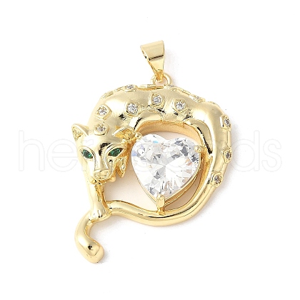 Brass Micro Pave Cubic Zirconia Pendants ZIRC-I071-20G-1
