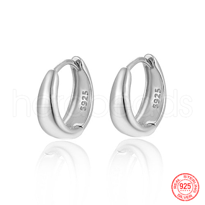 Rhodium Plated 925 Sterling Silver Hoop Earrings AQ4751-07-1