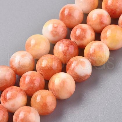 Natural White Jade Beads Strands G-H1625-8mm-PR11-1