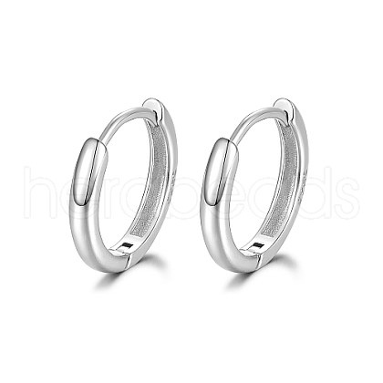 Anti-Tarnish Rhodium Plated 925 Sterling Silver Huggie Hoop Earrings PN7654-4-1