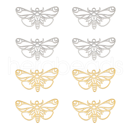 DICOSMETIC 8Pcs 2 Colors 201 Stainless Steel Pendants STAS-DC0013-27-1