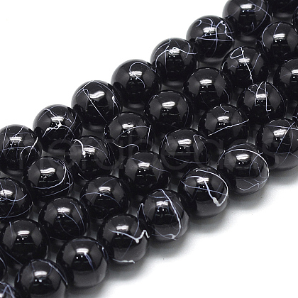 Drawbench Glass Beads Strands DGLA-S115-6mm-L16-1