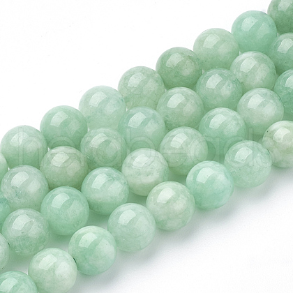 Natural Myanmar Jade/Burmese Jade Beads Strands X-G-T064-22-6mm-1