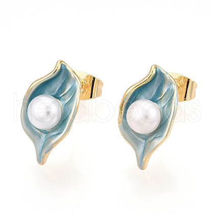 Mother's Day Jewellery Brass Natural Pearl Stud Earrings PEAR-N020-06R-1