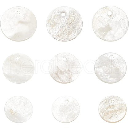 BENECREAT 240Pcs 3 Style Capiz Shell Pendants SHEL-BC0001-015-1