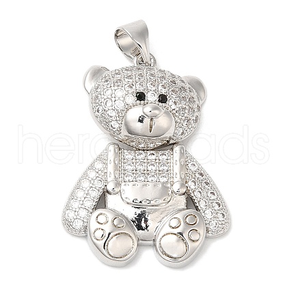 Brass with Cubic Zirconia Pendants KK-K340-01P-01-1
