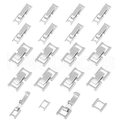 SUPERFINDINGS 20 Sets 2 Styles Eco-Friendly Brass Watch Band Clasps KK-FH0007-54S-1