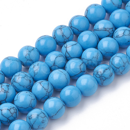 Synthetic Turquoise Beads Strands G-S295-11B-10mm-1