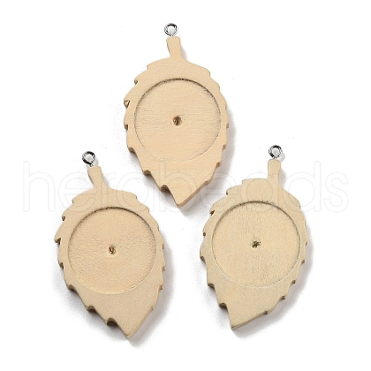 Wooden Pendant Cabochon Settings WOOD-XCP0001-94B-1