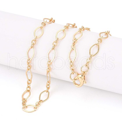 Brass Cable Chains Necklace Making MAK-S072-16B-G-1