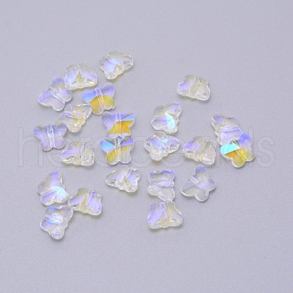 Transparent Electroplate Glass Beads GLAA-P037-02B-AB04-1