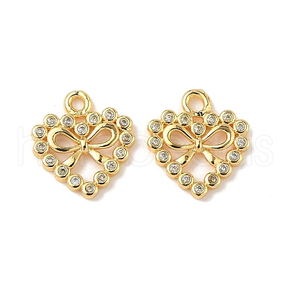 Brass Micro Pave Cubic Zirconia Pendants KK-D373-01B-G-1