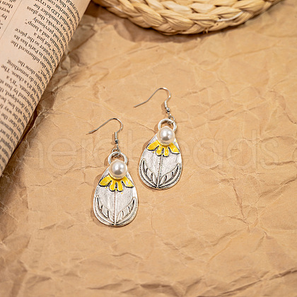 Teardrop Bohemian Style Zinc Alloy Dangle Earrings FS-WG9CCFB-07-1