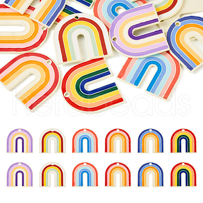 12Pcs 6 Style Spray Painted Alloy Enamel Pendants ENAM-TA0001-67-1