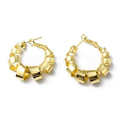 Rack Plating Brass Wrapped Hoop Earrings EJEW-D055-18G-1