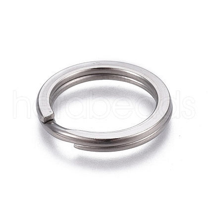 Tarnish Resistant 304 Stainless Steel Split Key Ring Clasps STAS-L226-007C-1