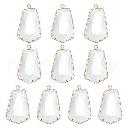 BENECREAT 10Pcs Clear Glass Pendants GLAA-BC0001-37-1