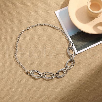 Alloy Oval Link Chain Necklaces FS-WG4256A-02-1