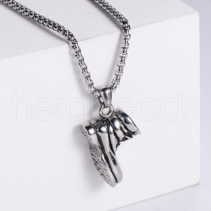 Fashionable Hip-hop Style Stainless Steel Sports Shoes Snow Boots Pendant Punk Necklace Accessories PS8628-2-1