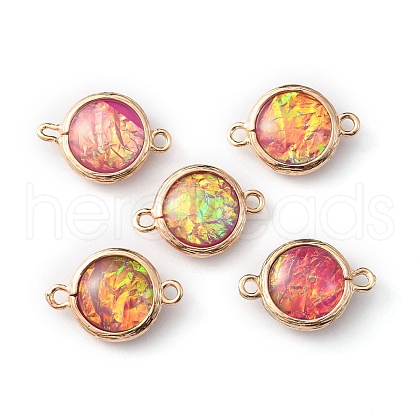 Resin Imitation Opal Connector Charms RESI-WH0021-55C-1