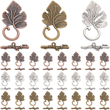 SOFPLATE 30Pcs 3 Colors Alloy Toggle Clasps FIND-SP0001-55-1