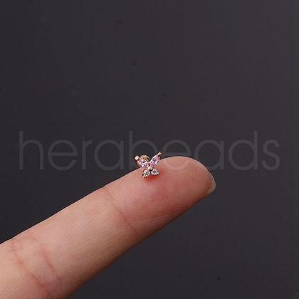 Brass Micro Pave Cubic Zirconia Cartilage Earrings WGF347E-14-1